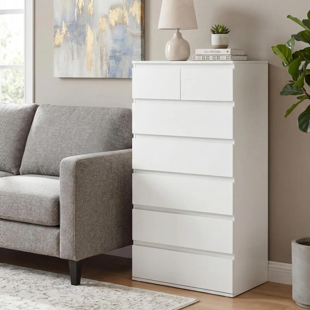 Levede Tall Storage Cabinet 7 Drawer Dresser Bedroom Storage Cupboard Tallboy