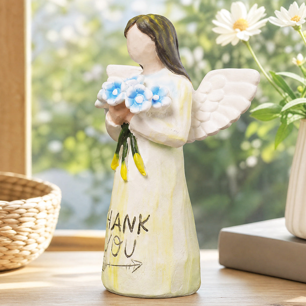 Levede Forget-Me-Not Resin Figurines Thank You Angel Sympathy Gift White