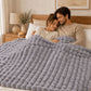 DreamZ Throw Blanket Fluffy Bubble Sofa Blanket Washable 130x150cm Gray