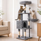 Pawz Cat Tree Cat Tower Multi-Level Cat Bed with Condo 125cm Plush Gray