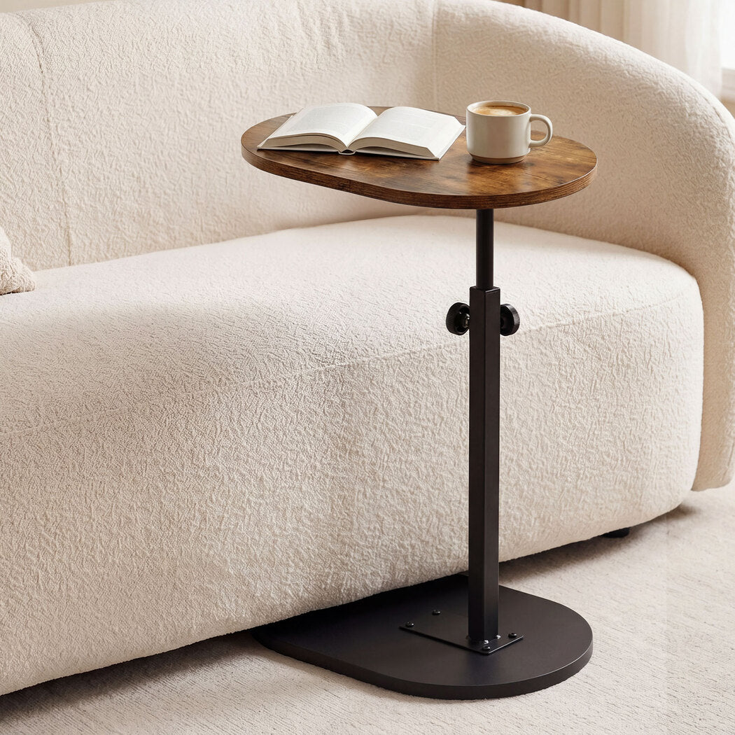 Levede C Shaped Side Table Adjustable Height 360° Rotating Laptop Sofa End Table