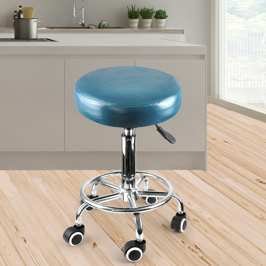 Levede Bar Stools Salon Stool Swivel Teal