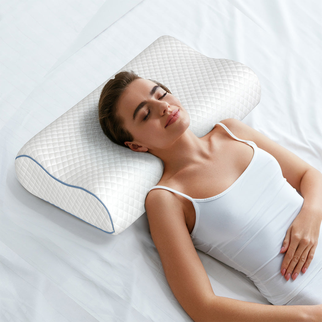 Dreamz Memory Pillow Supprt Shoulder FoamWhite Pillowcase