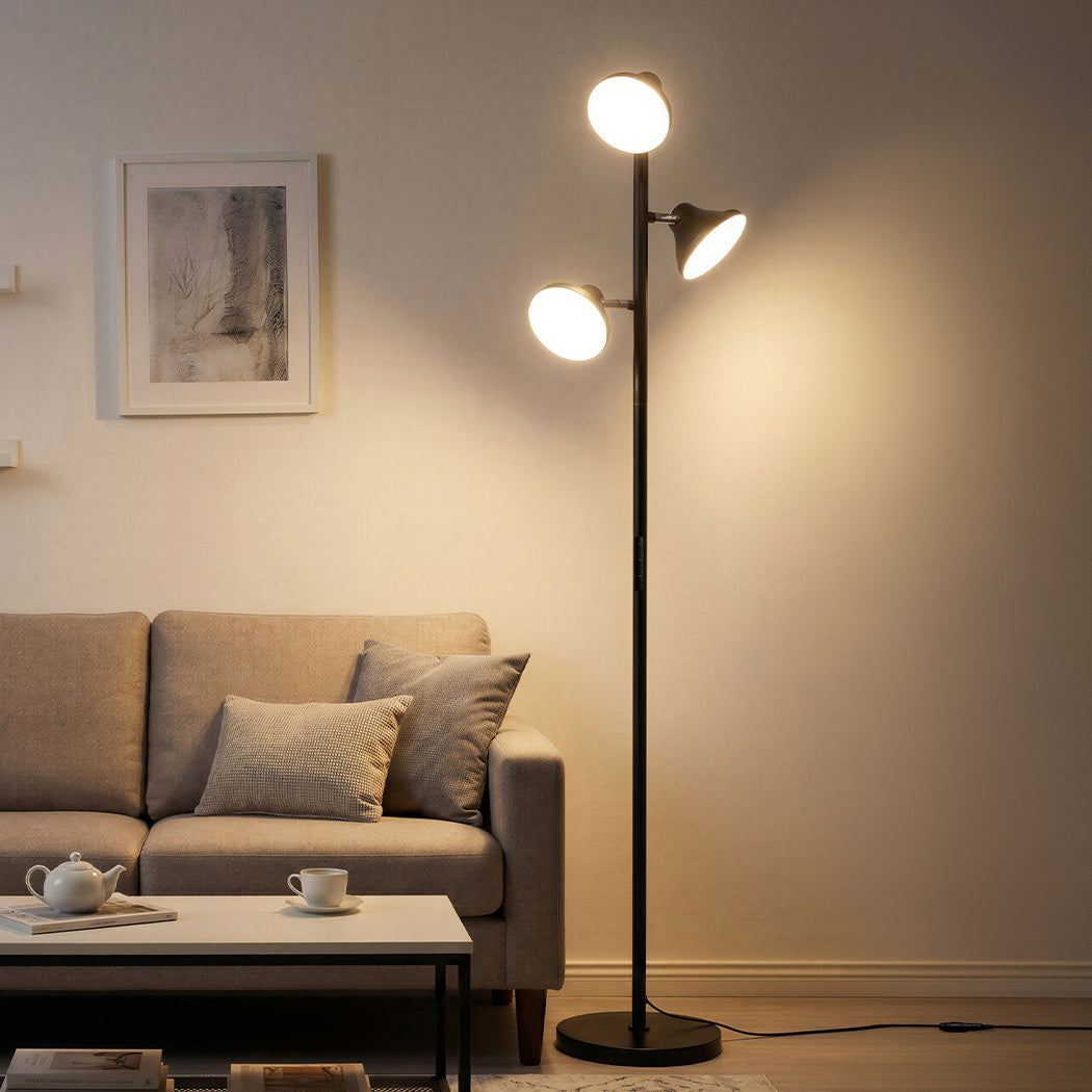 Emitto 3-Light LED Floor Lamp Dimmable Tree Lamp Remote Adjustable Living Room