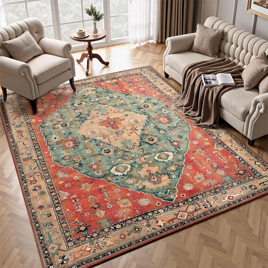 Marlow Floor Rug Vintage Polyester Washable Area Rugs