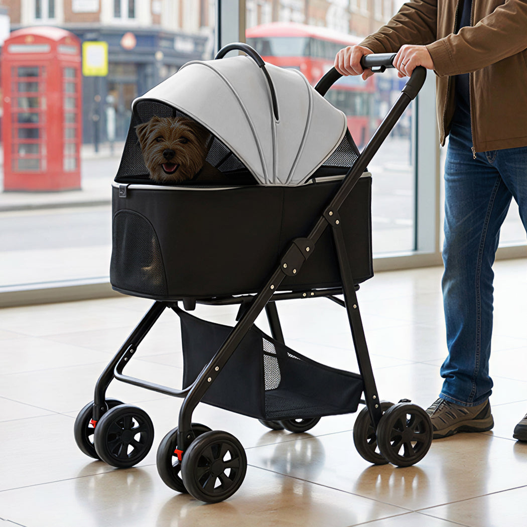 Pawz Pet Stroller 3 in1Dog Cat Pram Foldable Carrier