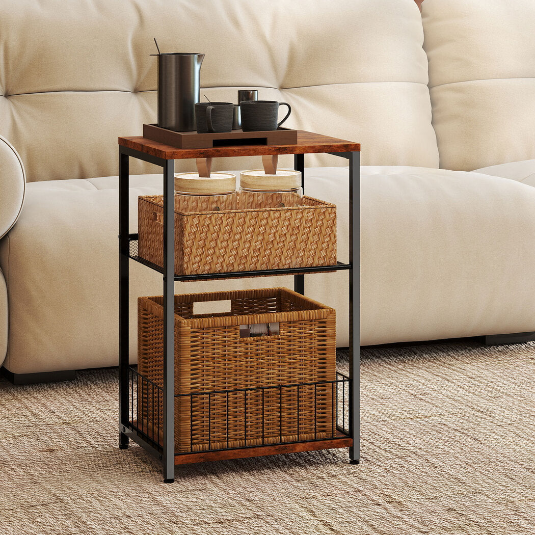 Levede Side Table 3-Tier Storage Shelf Modern Table