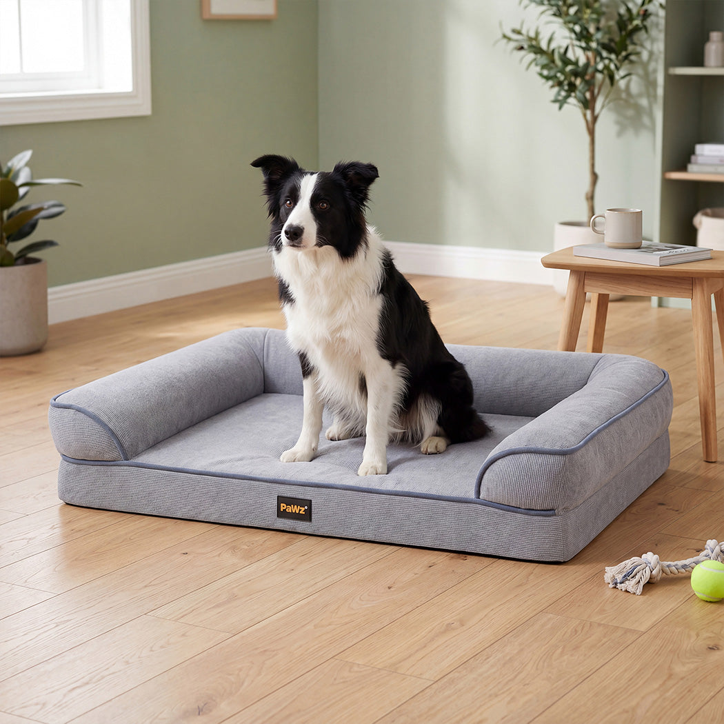 Pawz Cooling Orthopedic Dog Bed Waterproof Lining Washable Memory Foam Grey XL