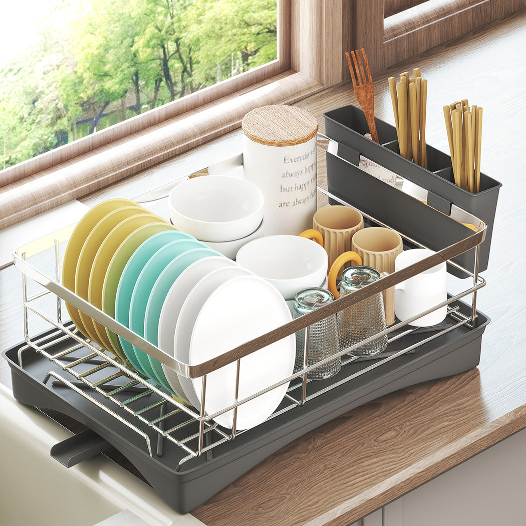 Toque Dish Drying Rack Plate Drainer Cup Holder