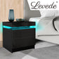 Levede Bedside Tables Side Table 2 Drawers Black