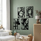 Yezi Metal Wall Art 4Pcs Abstract Minimalist Line Decor