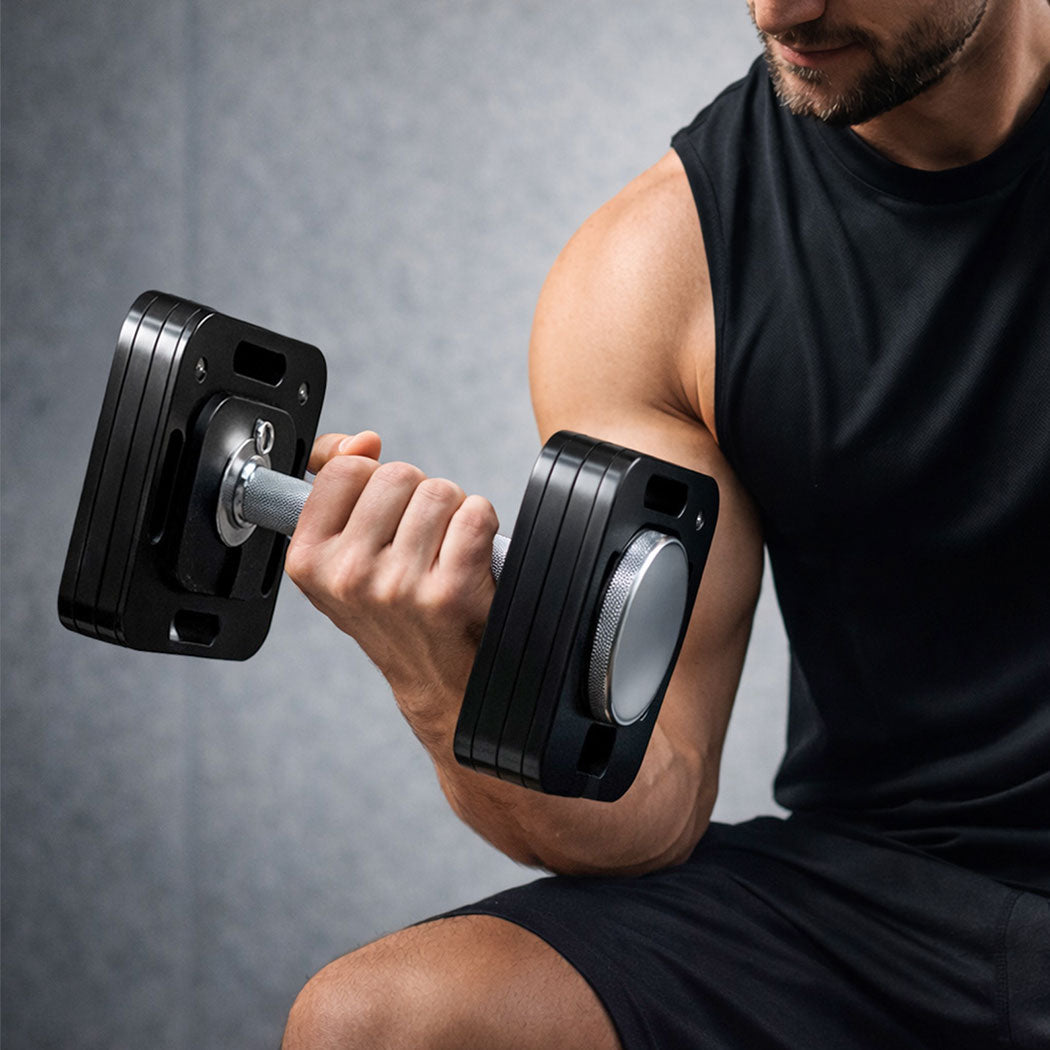 Centra 4-20kg Adjustable Dumbbells Weight Plates Home Gym Training Fitness