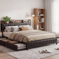 Levede King Bed Frame PU Mattress Base Storage Drawer Headboard USB Charge