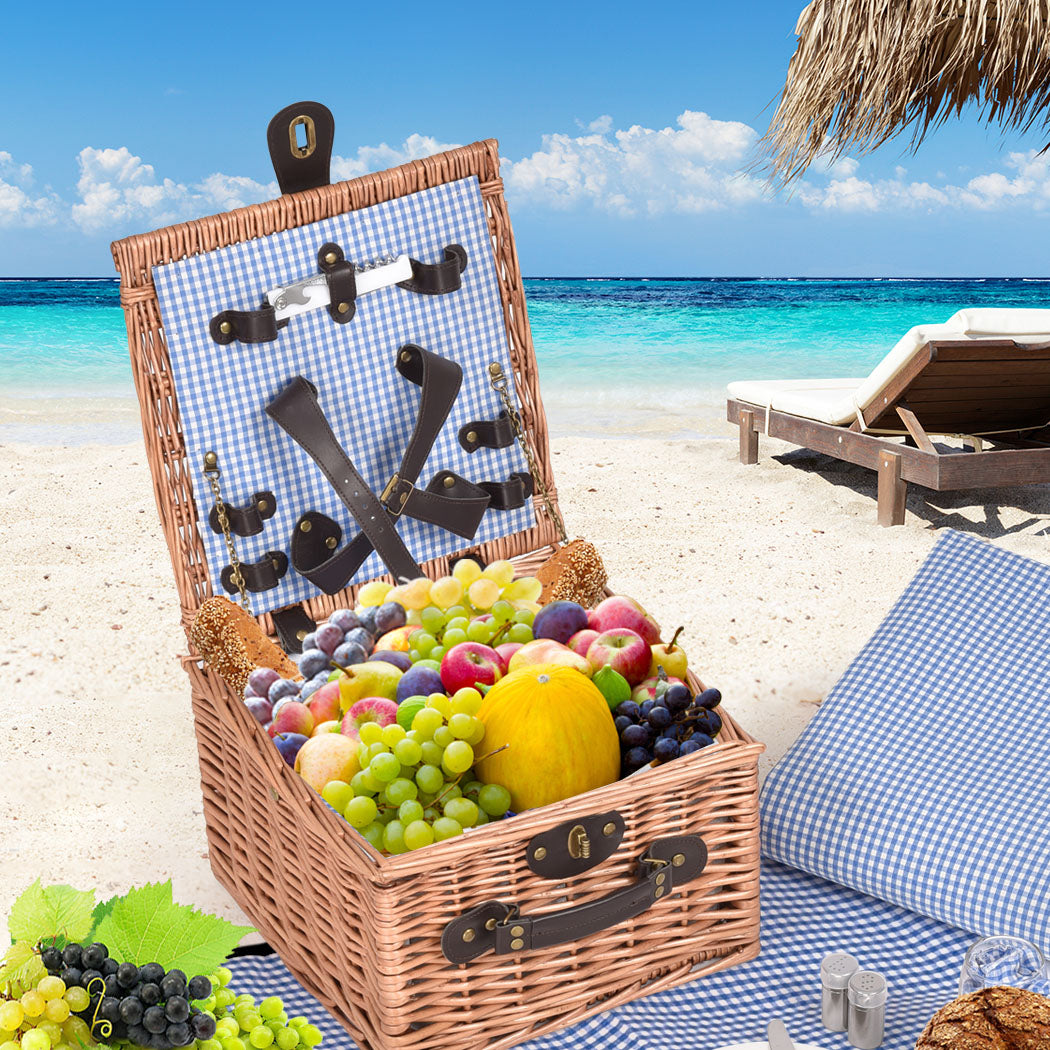 2 Person Picnic Basket Baskets Set Outdoor