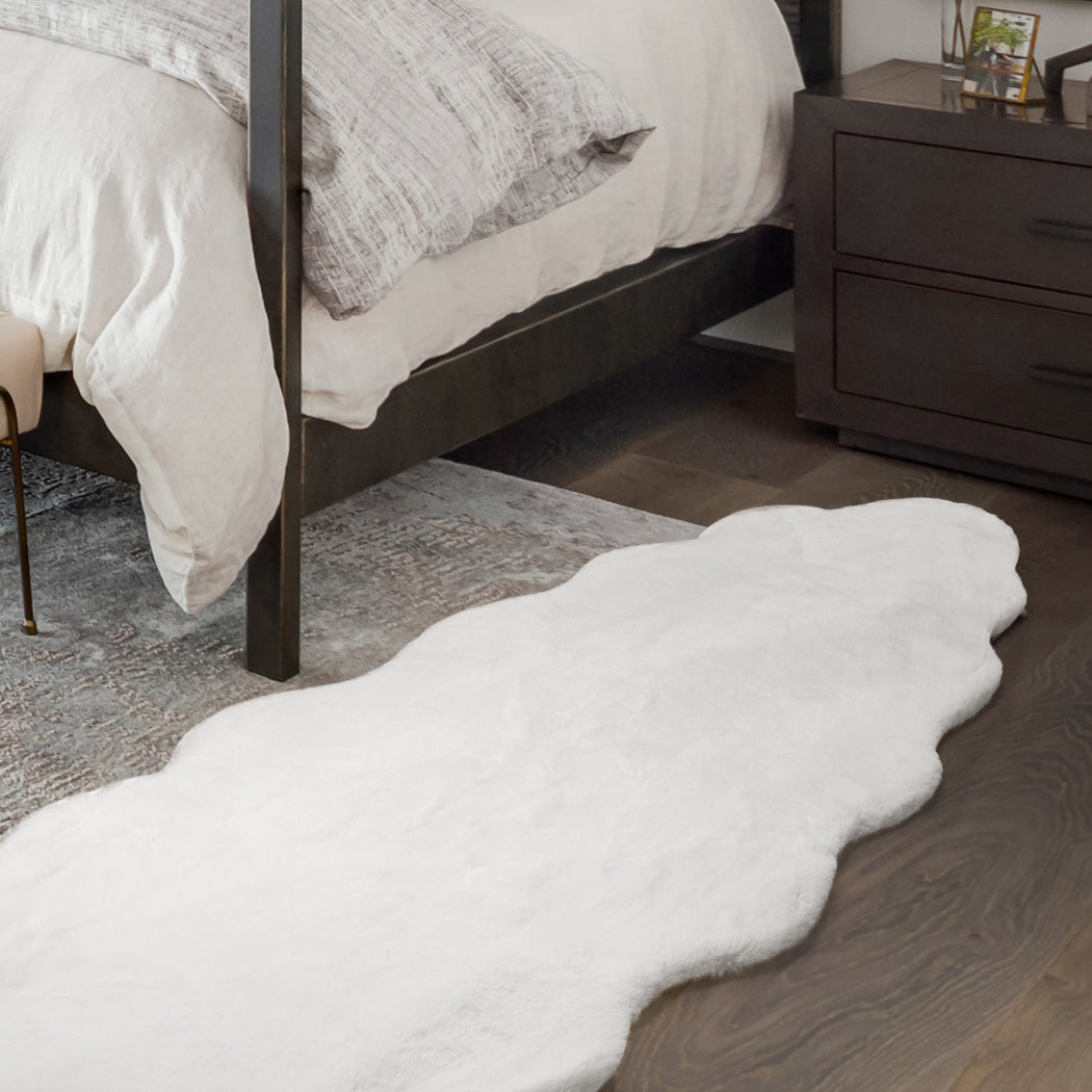 Marlow Floor Rug Area Rugs Cloud Fluffy 60X160cm White