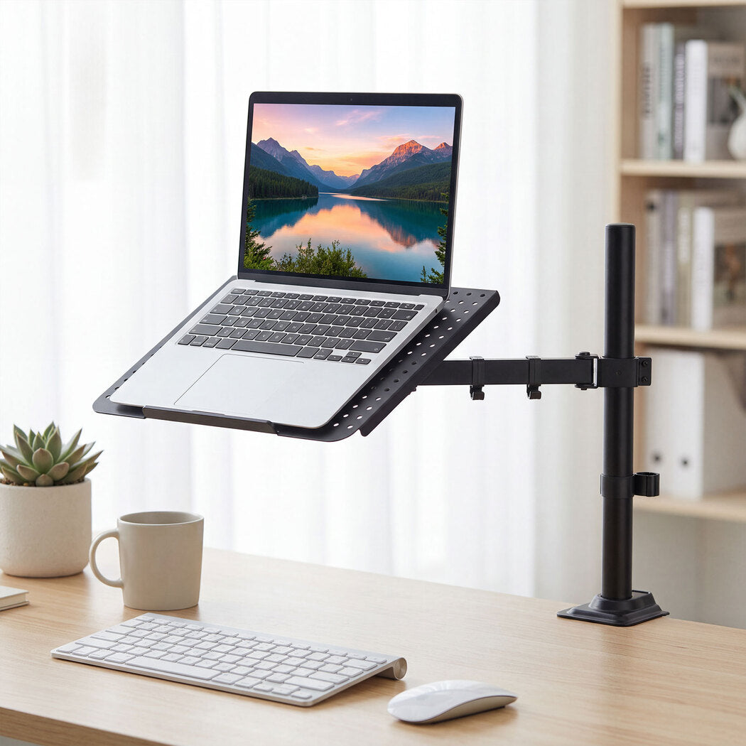 Levede Single Monitor Arm Desk Mount for 13-32 Inch Height Adjustable Black