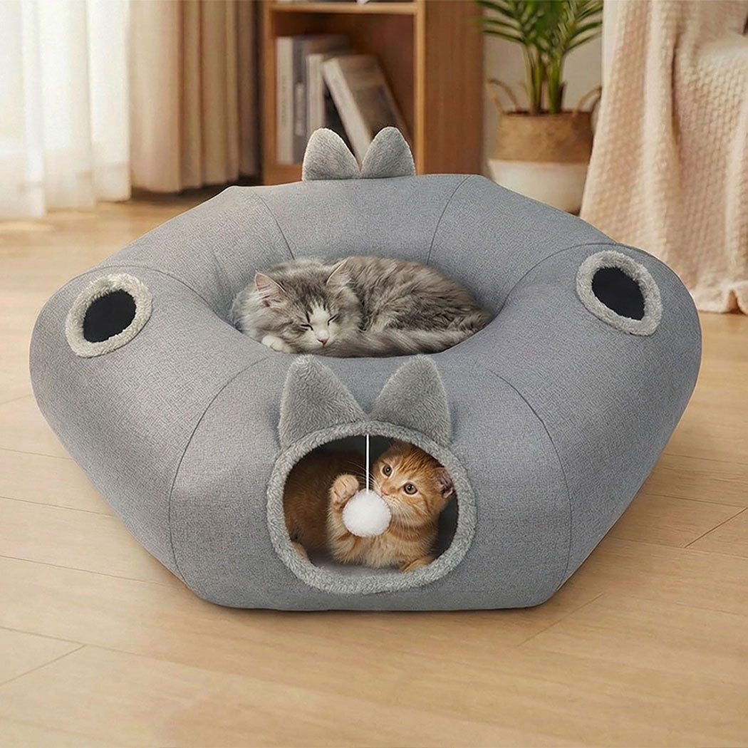 Pawz Large Cat Tunnel Bed Multi-Functional Toy Interactive Pet Playhouse Indoor