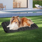 Pawz XL Size Orthopedic Dog Bed with Sherpa Plush Removable Cover in Grey