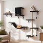 PaWz Cat Wall Shelves set 4 In 1 Modular with Sisal Scratcher for Indoor Black