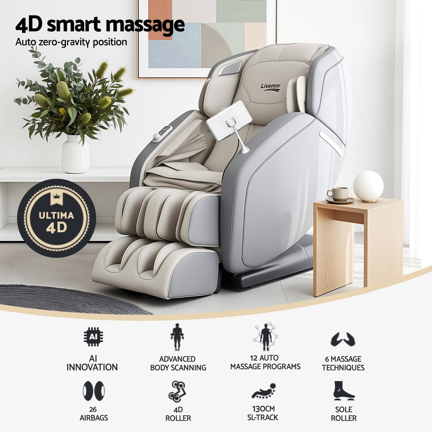 Chair Electric Recliner Shiatsu Zero Gravity Massager Livemor Massage