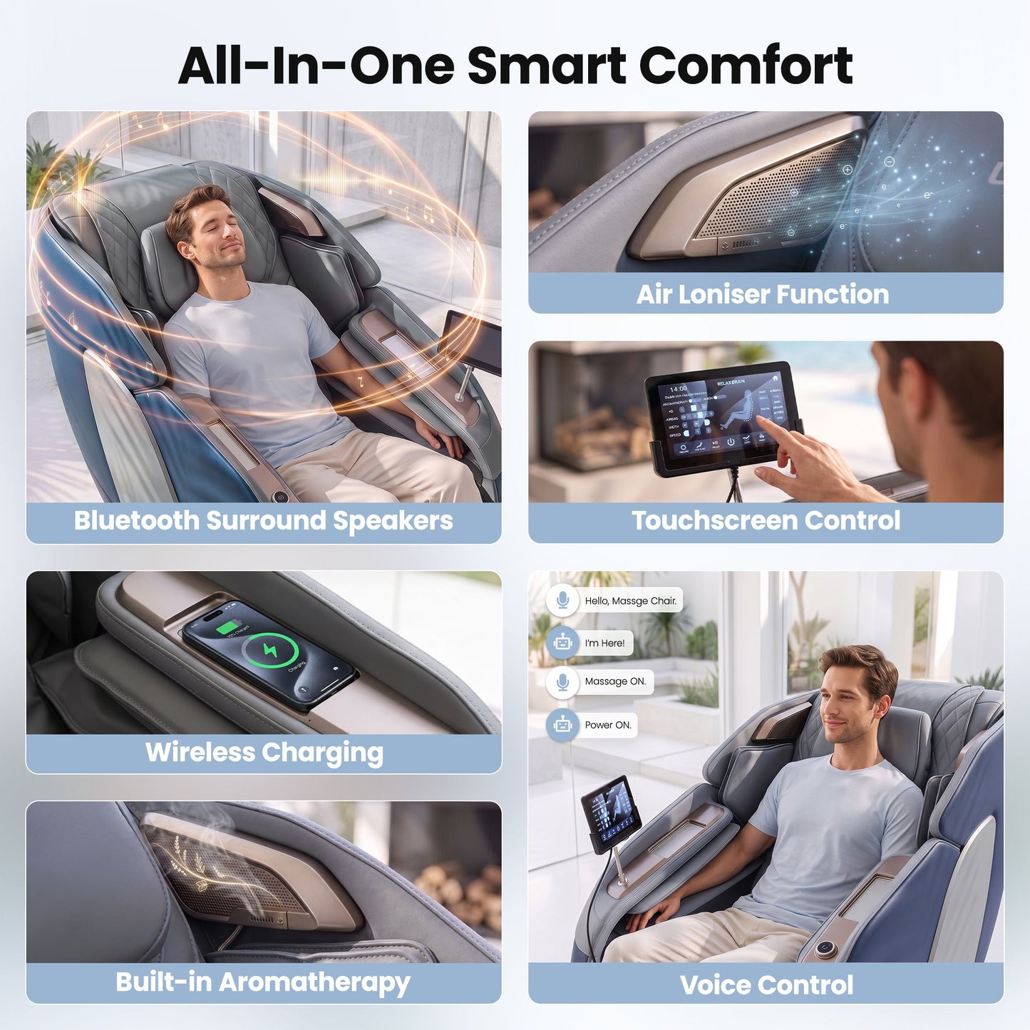 Massage Chair Recliner 4D Double Core Mechanism Massager - Melisa