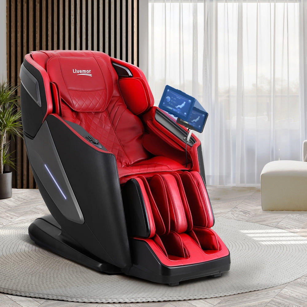 Massage Chair Recliner 4D Home Massager - Red