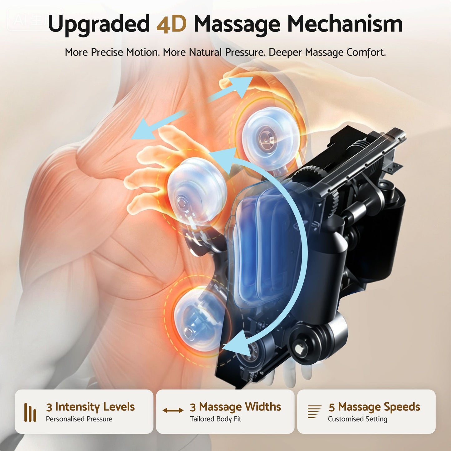 Livemor 4D Massage Chair Electric Recliner Home Massager Gray Sina