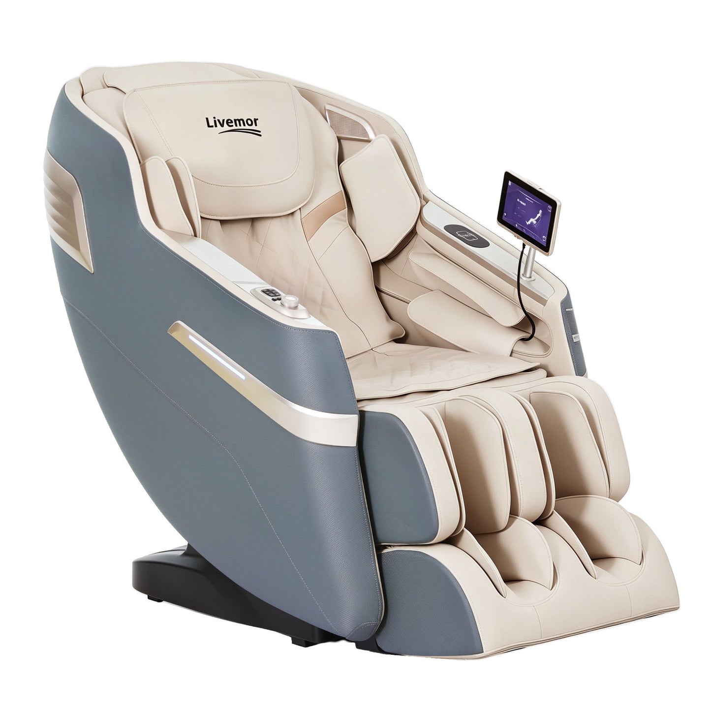 Livemor 4D Massage Chair Electric Recliner Home Massager Gray Sina