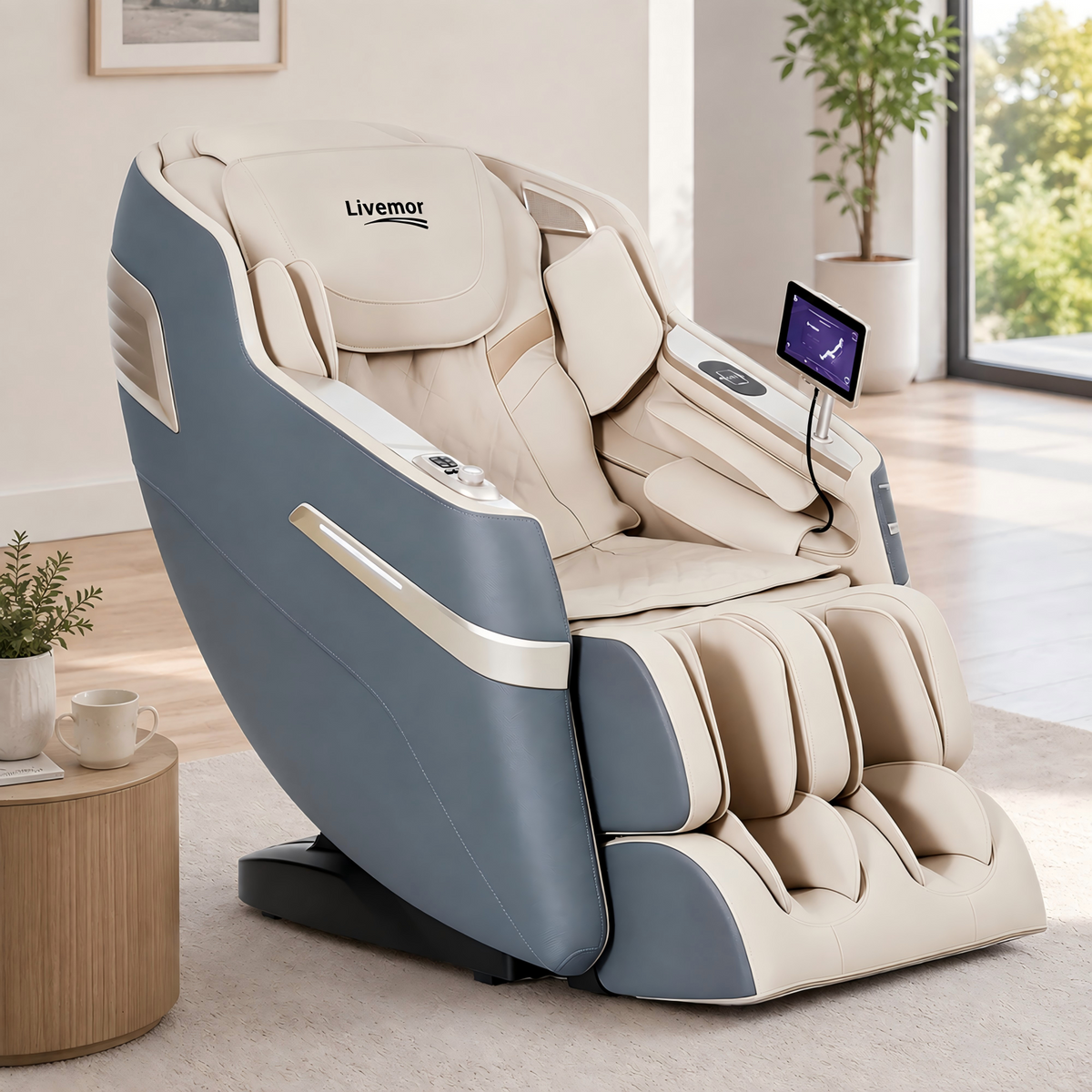 Livemor 4D Massage Chair Electric Recliner Home Massager Gray Sina