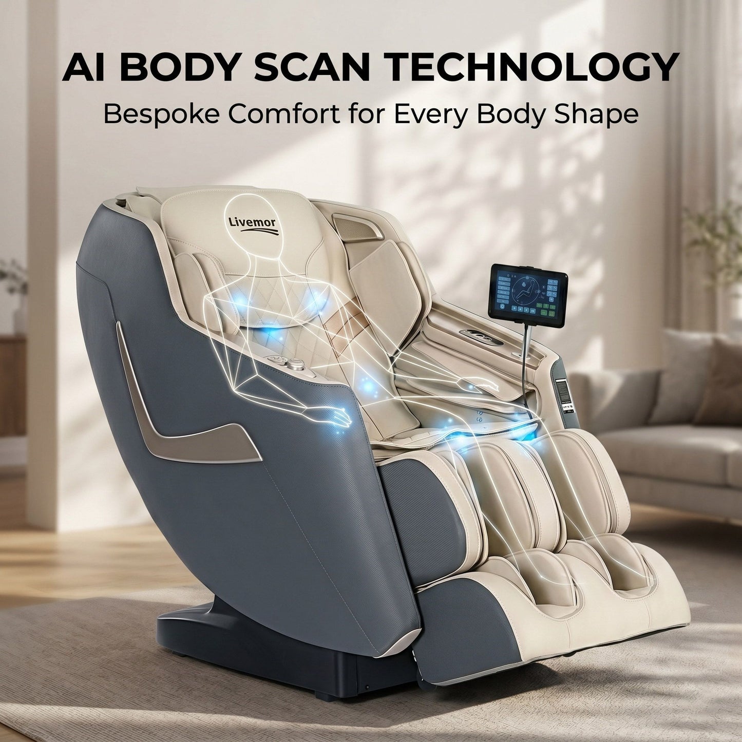 Livemor Massage Chair Electric Recliner Massager 3d Opal