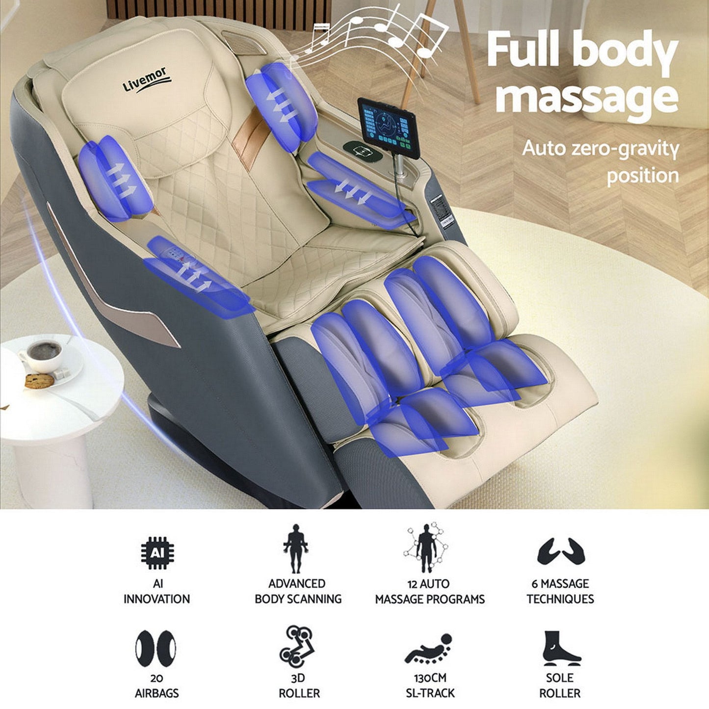 Massager 3d Opal Livemor Massage Chair Electric Recliner