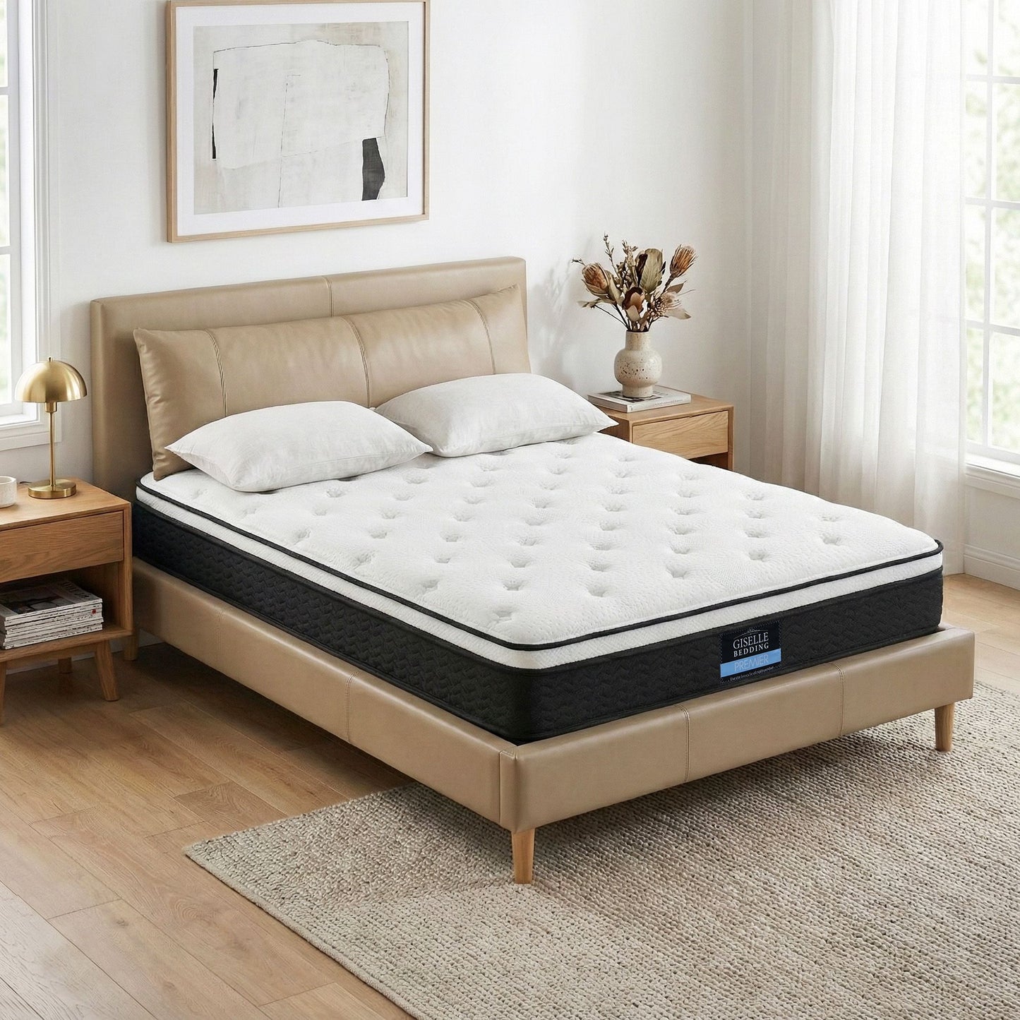 Euro Top Bonnell Spring Mattress Bedding Bonita 21cm Thick ‚Äì Double