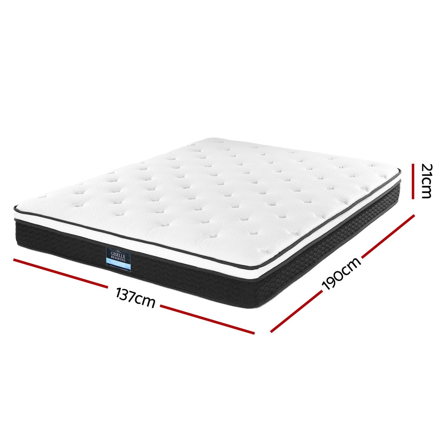 Euro Top Bonnell Spring Mattress Bedding Bonita 21cm Thick ‚Äì Double
