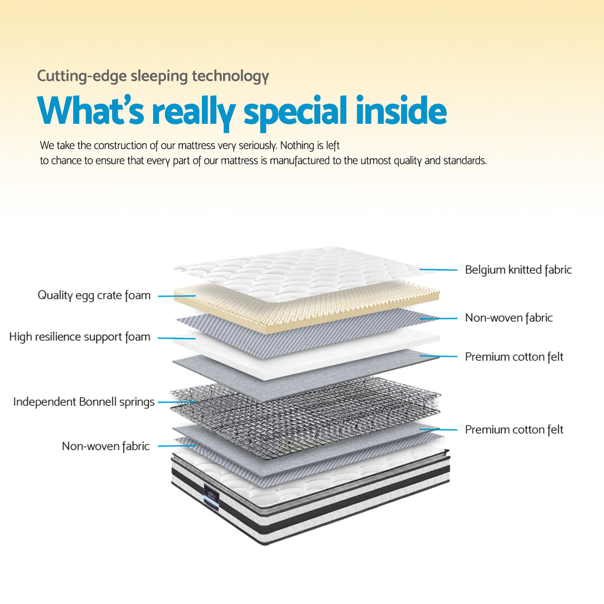 Pillow Top Spring Foam Mattress Double Size Bedding