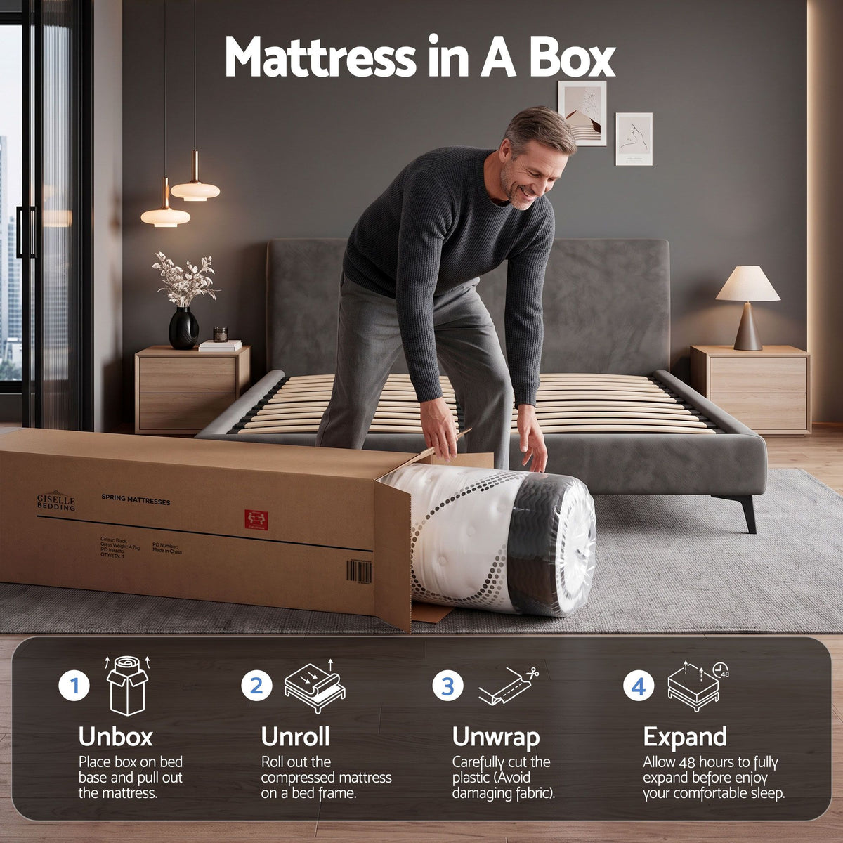 Euro Top Pocket Spring Mattress 32cm, King (Como)