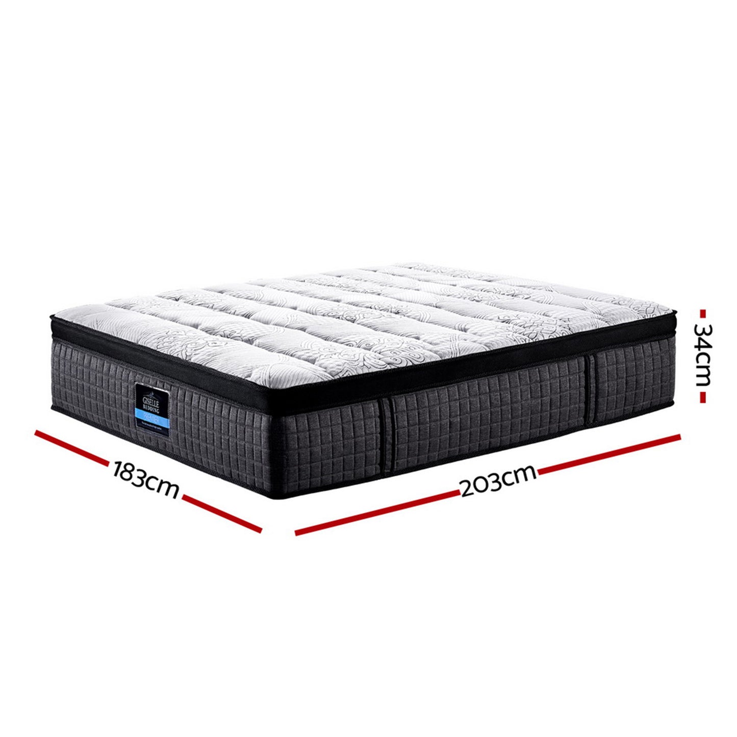 King Bed Mattress 9 for Spring Latex Foam Medium Firm 34CM