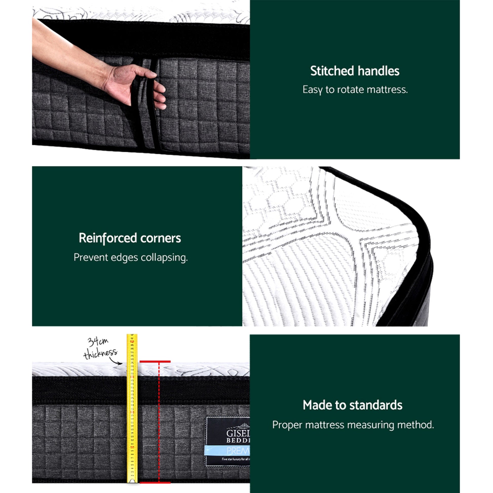 King Bed Mattress Zone Latex Foam Medium Firm 34CM
