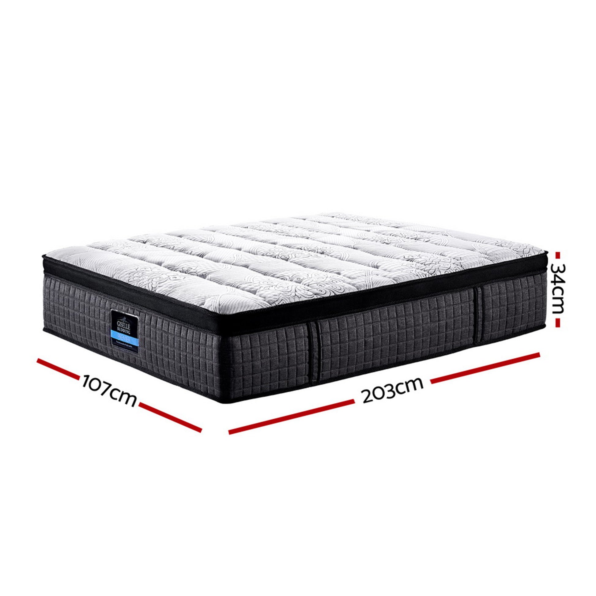 King Single Mattress 9 for Spring Latex Foam Medium Firm 34CM