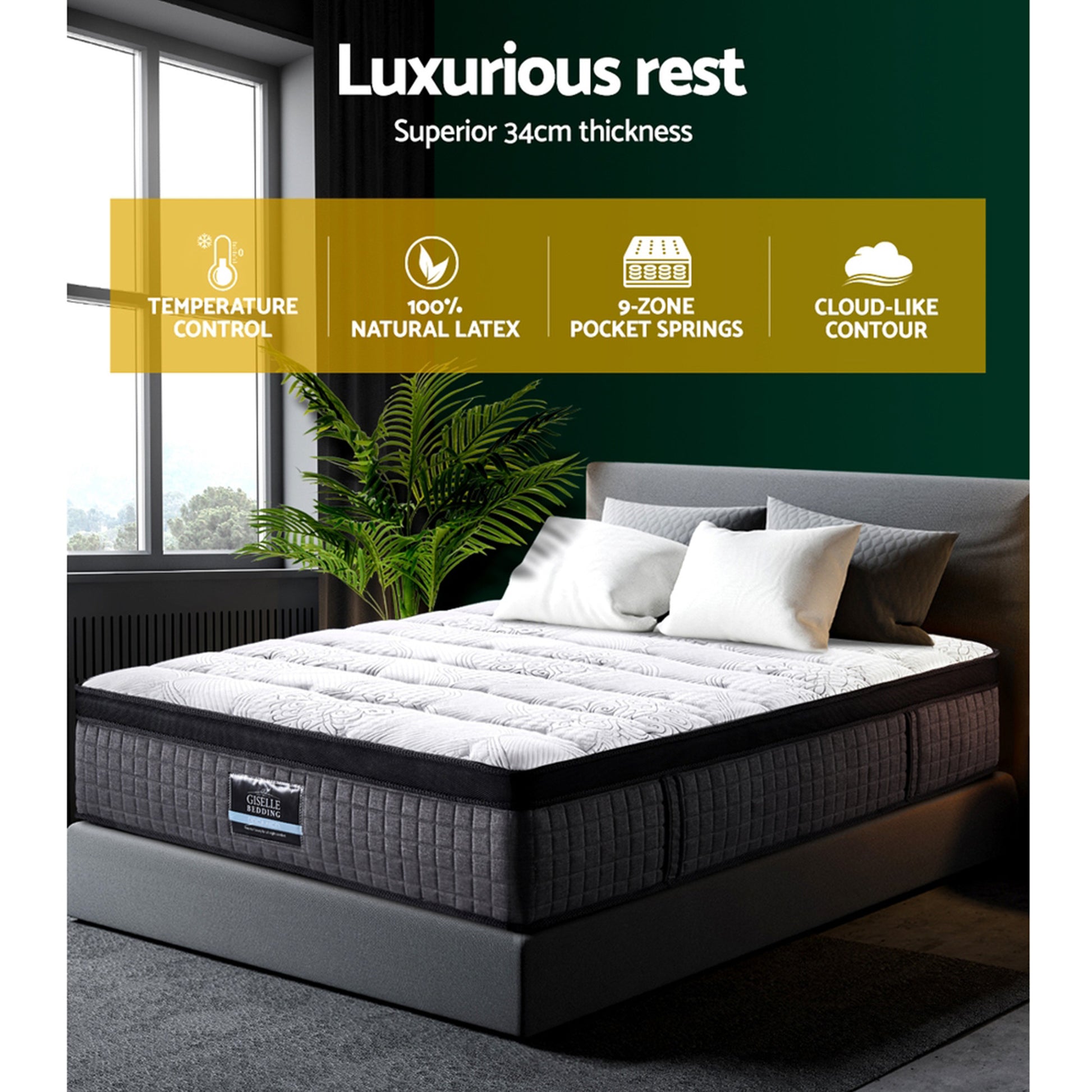 Single King Mattress with Pillow Top Spring Support
