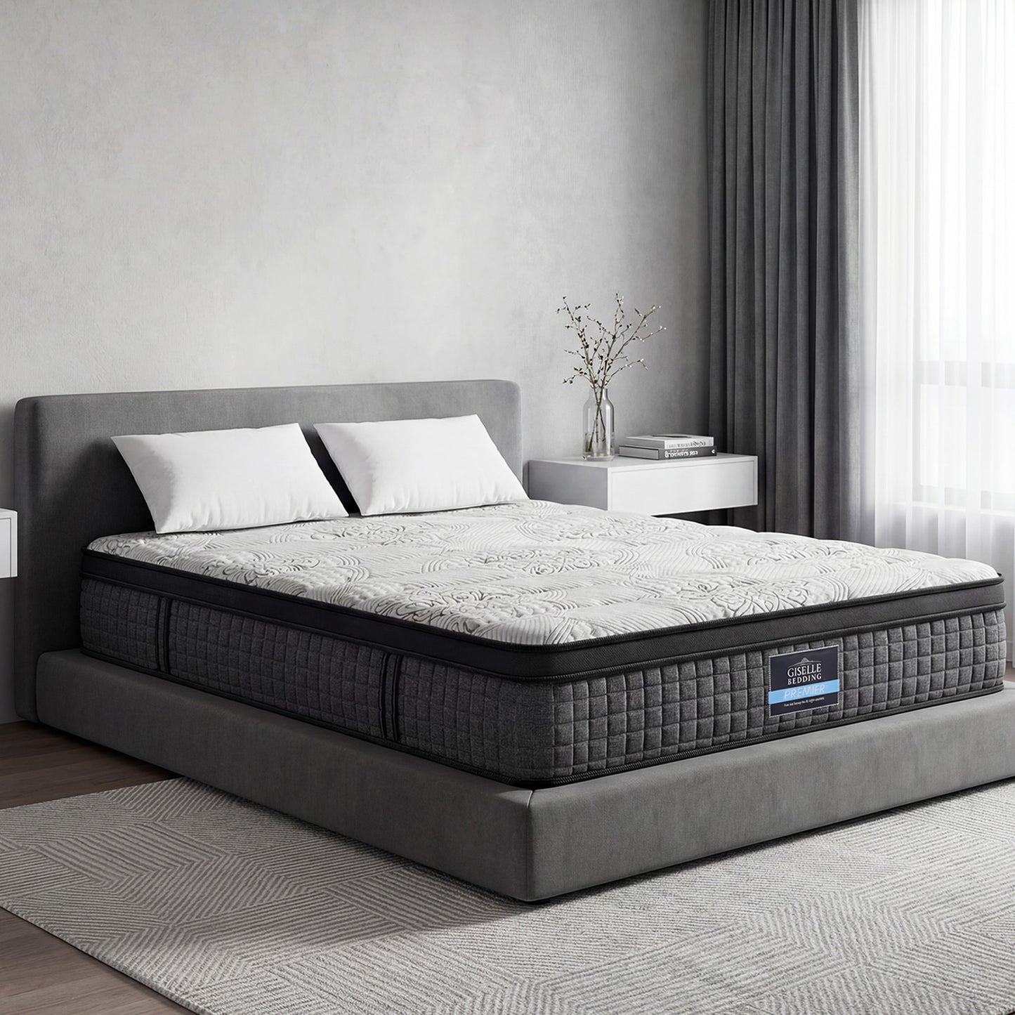 Queen Bed Mattress 9 Zone with Pocket Spring Latex Foam Medium