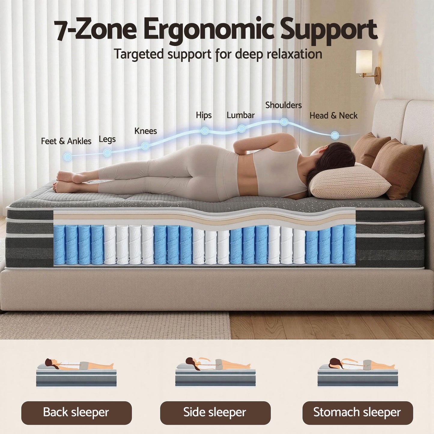 35cm Mattress Bamboo Cover Double B D 06