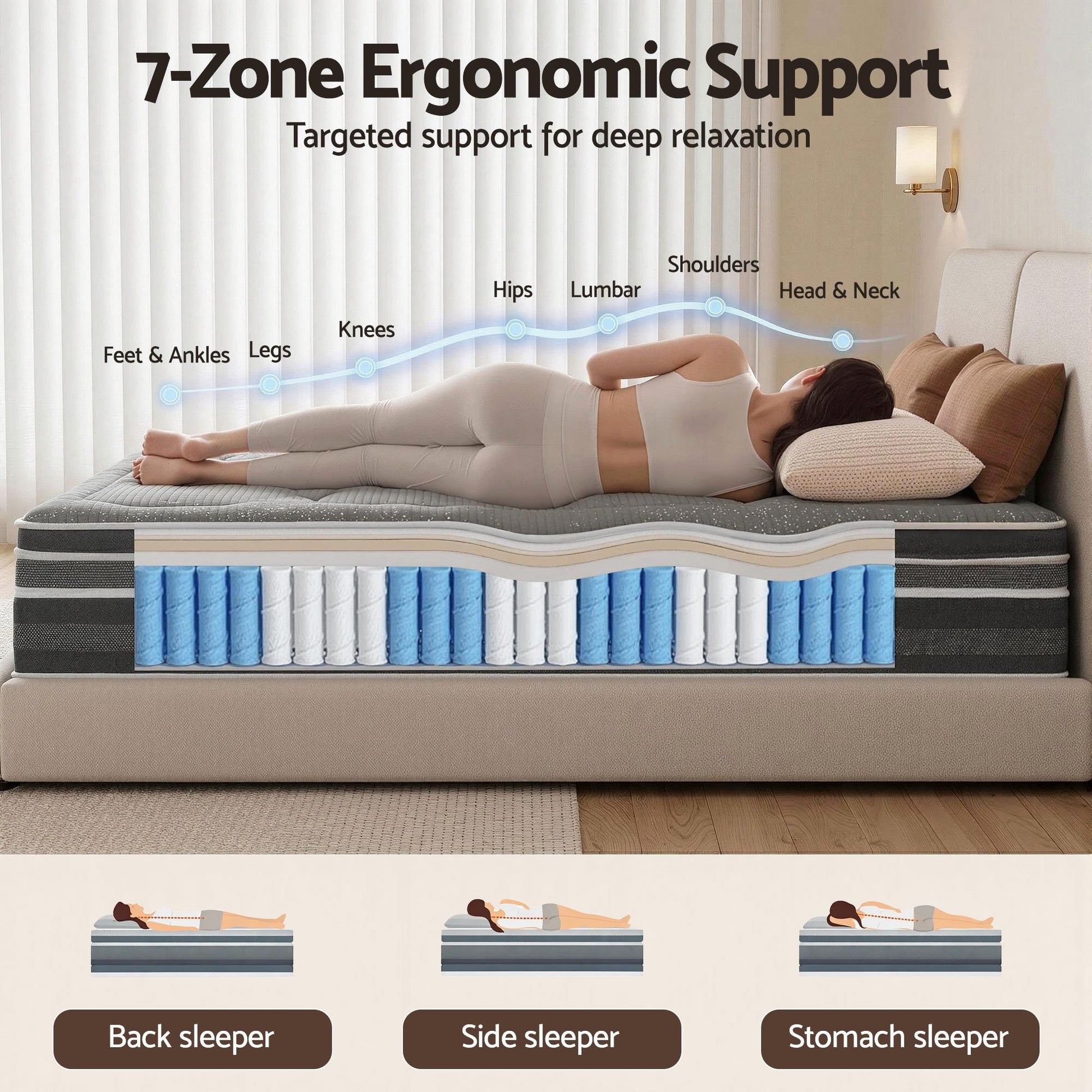 35cm Mattress Bamboo Cover Double B D 06