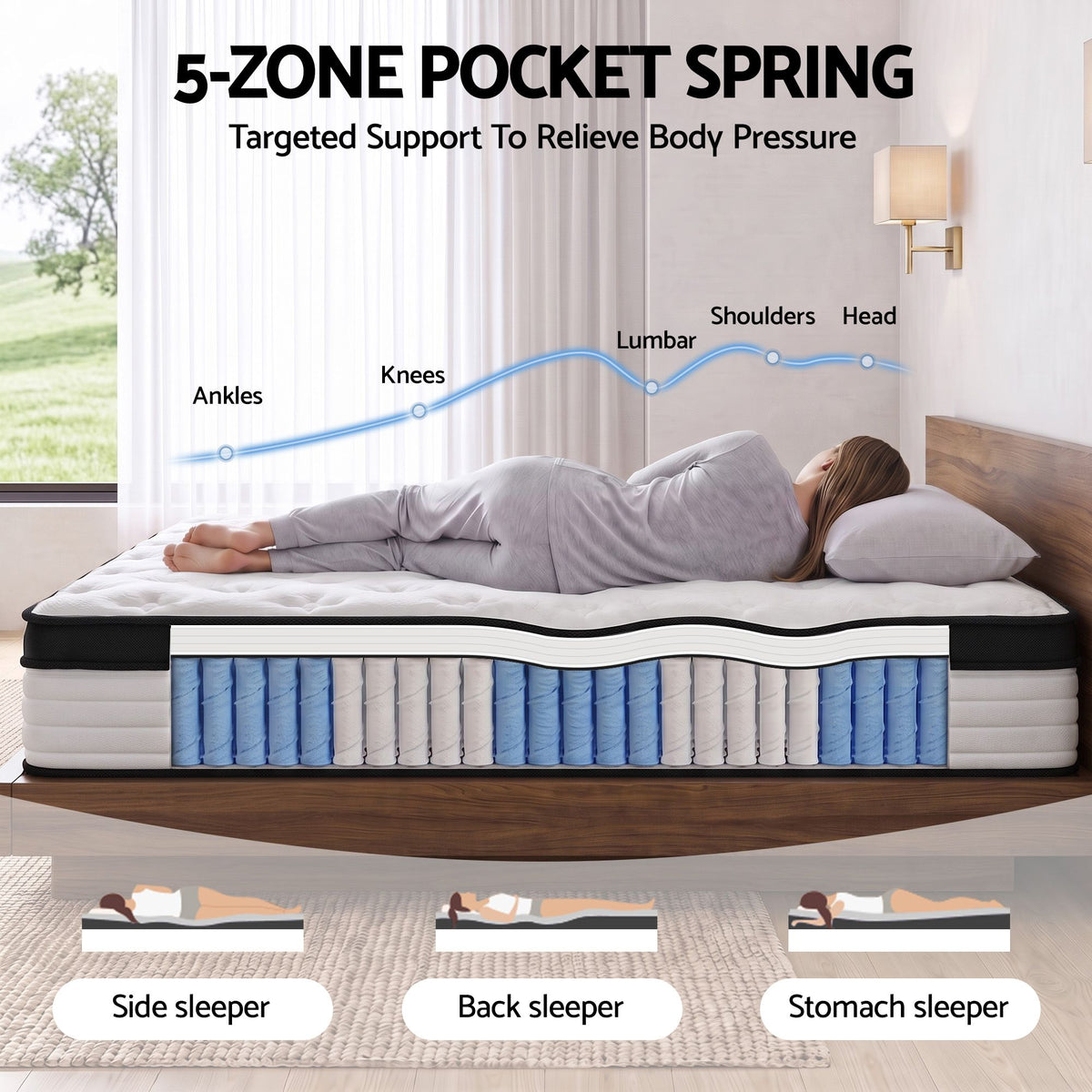 Euro Top Pocket Spring Mattress 31cm, King (Devon)