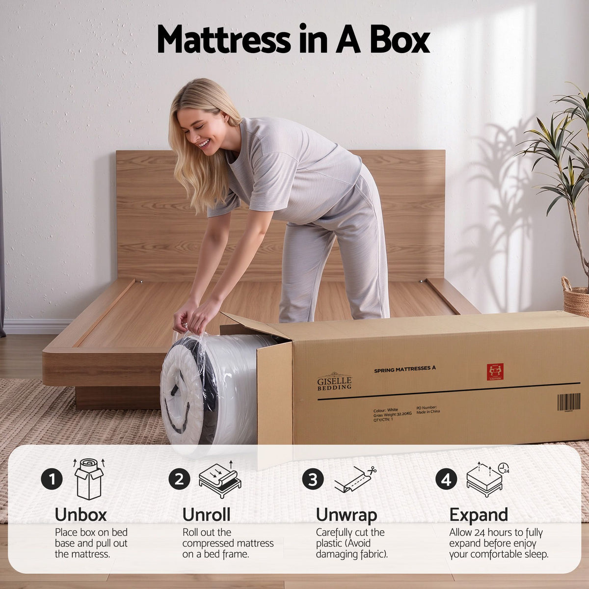 Euro Top Pocket Spring Mattress 31cm, King (Devon)