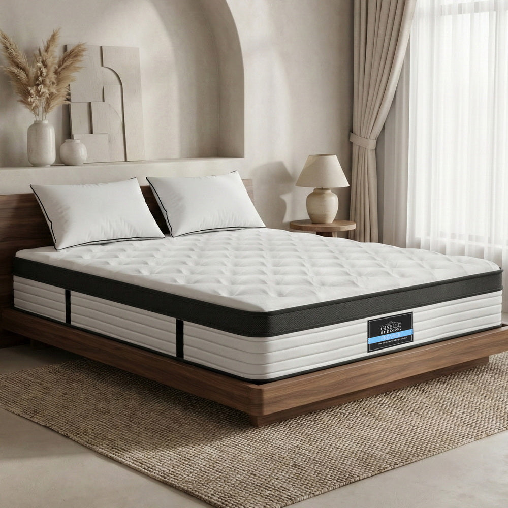 Bedding Devon Euro Top Pocket with Spring Mattress 31cm Thick Queen