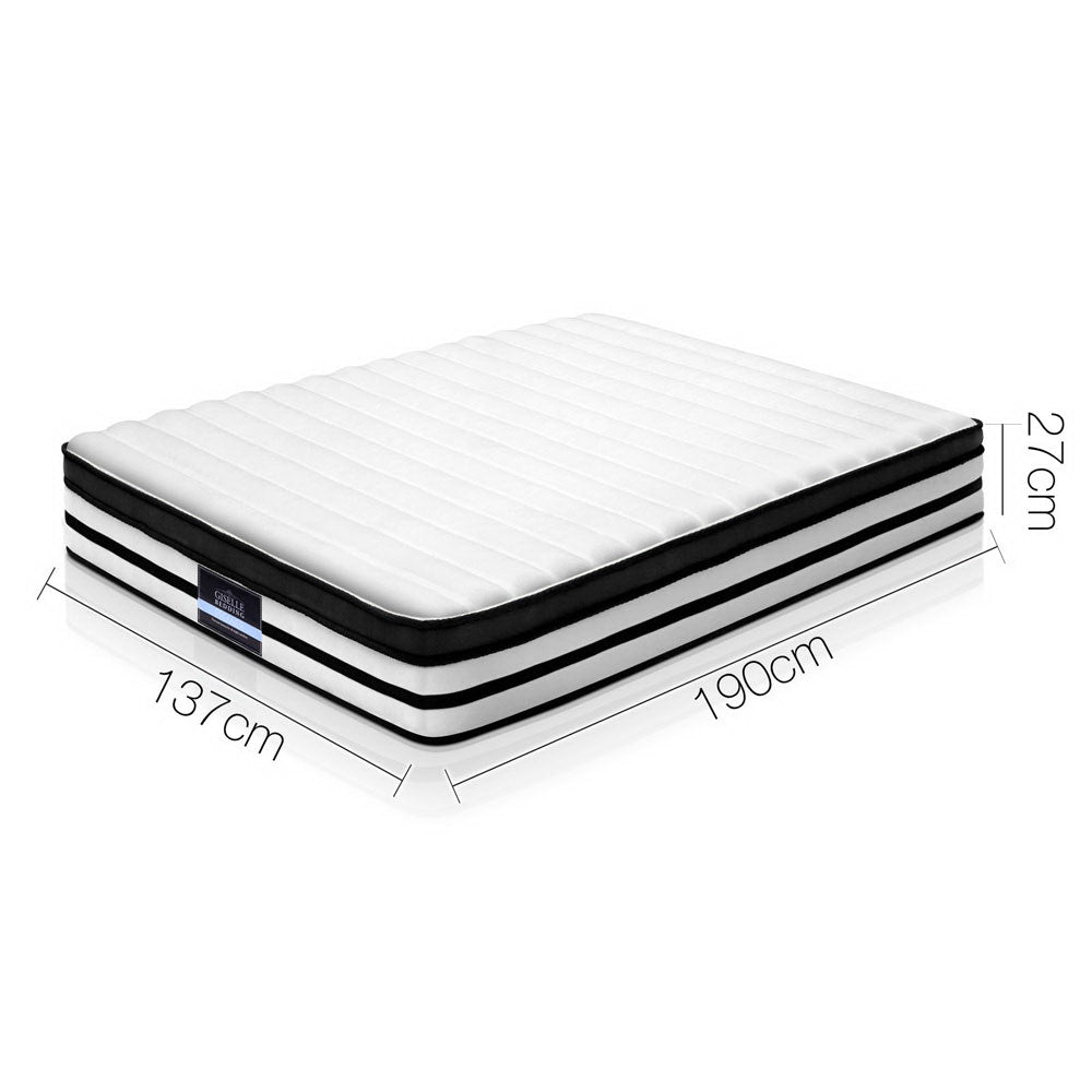 Bed Mattress Double Size Euro Top Pocket Spring Foam 27CM