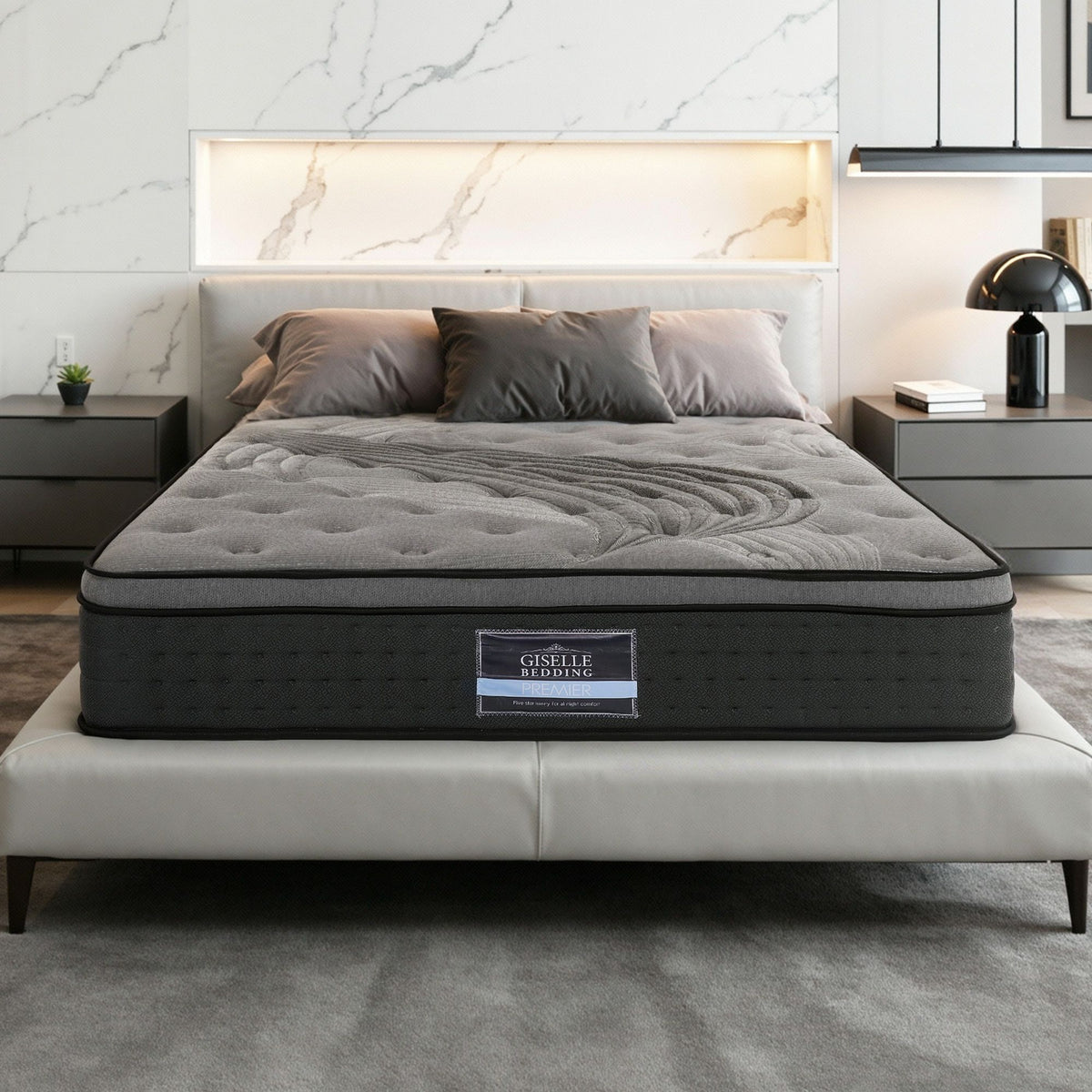 Pocket Spring Mattress Bedding Alanya Euro Top 34cm Thick - Queen