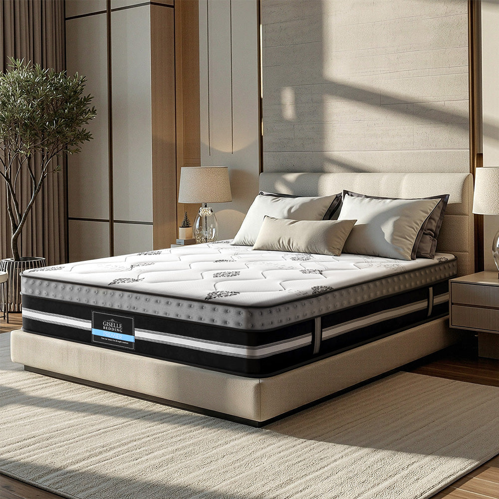 Foam 35cm pocket spring mattress with foam layer and stitched cover