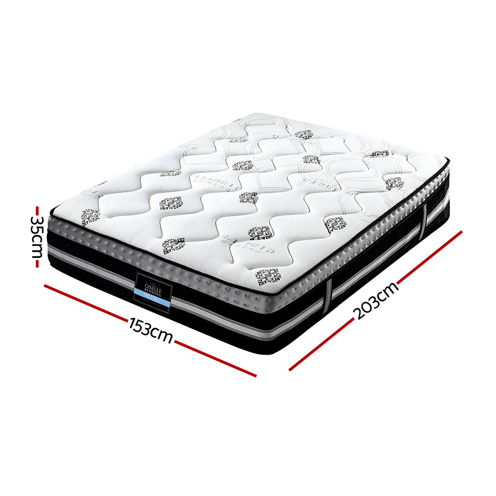 Foam 35cm pocket spring mattress with layered cushioning and fabric casing
