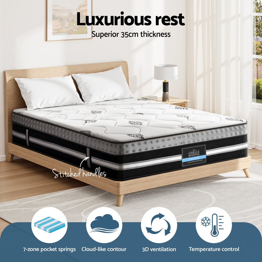 Bedding Galaxy Euro Top Cool with Gel Pocket Spring Mattress 35cm